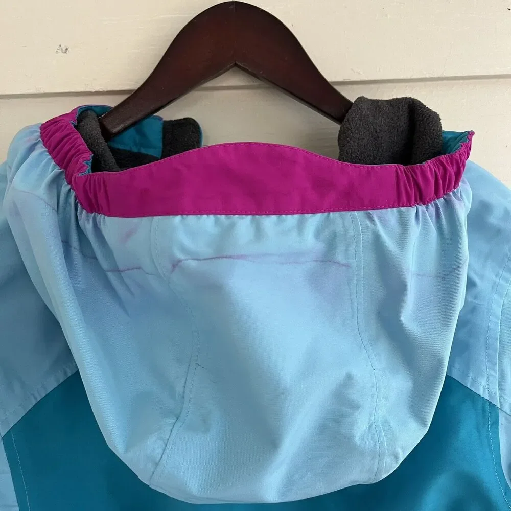 LANDS END Squall Waterproof Insulated Winter Jacket, Teal/Fuschia- Size XL (16)